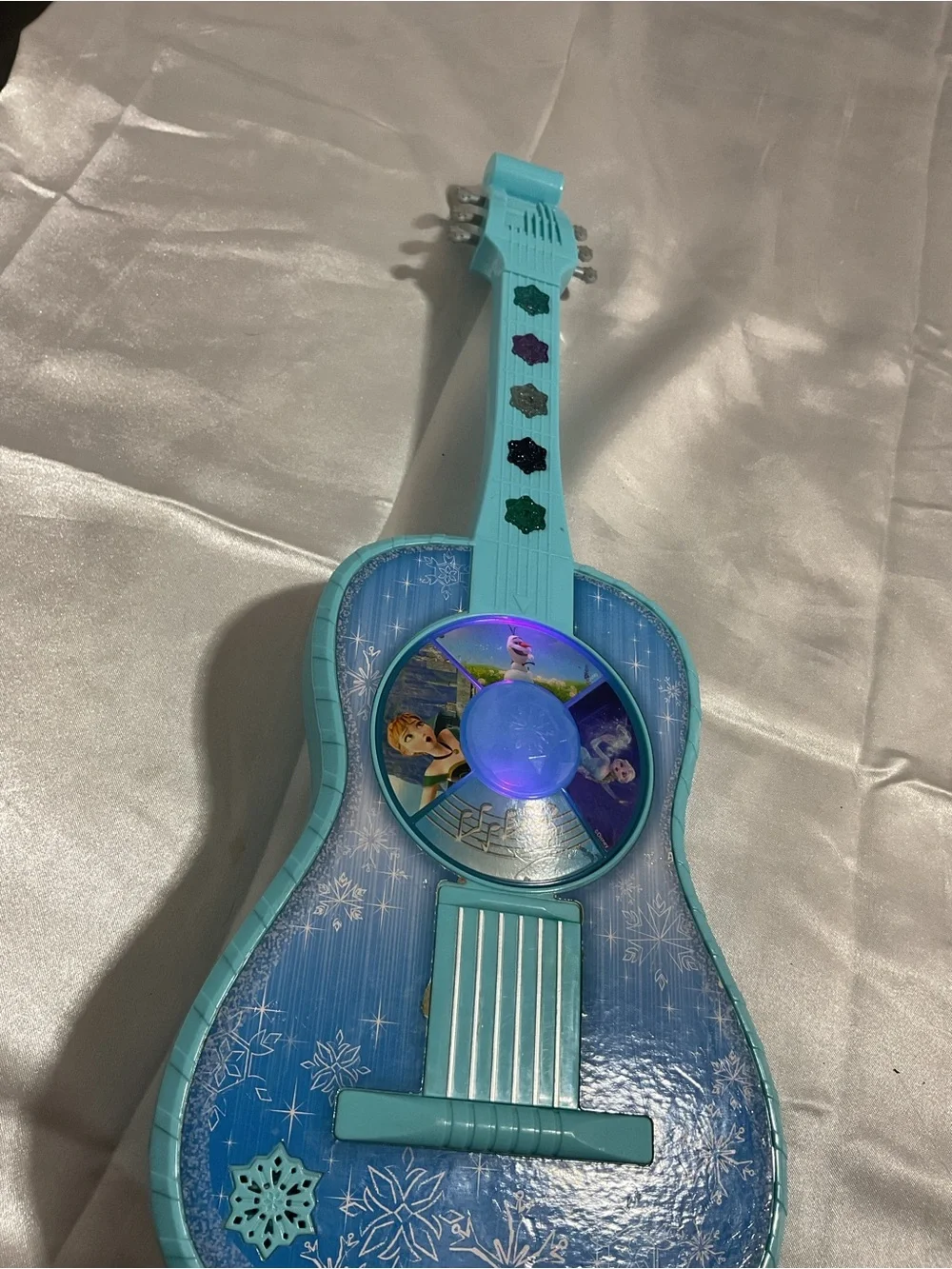 Kids Toy Acoustic Guitar - Light Blue Frozen-Themed Design